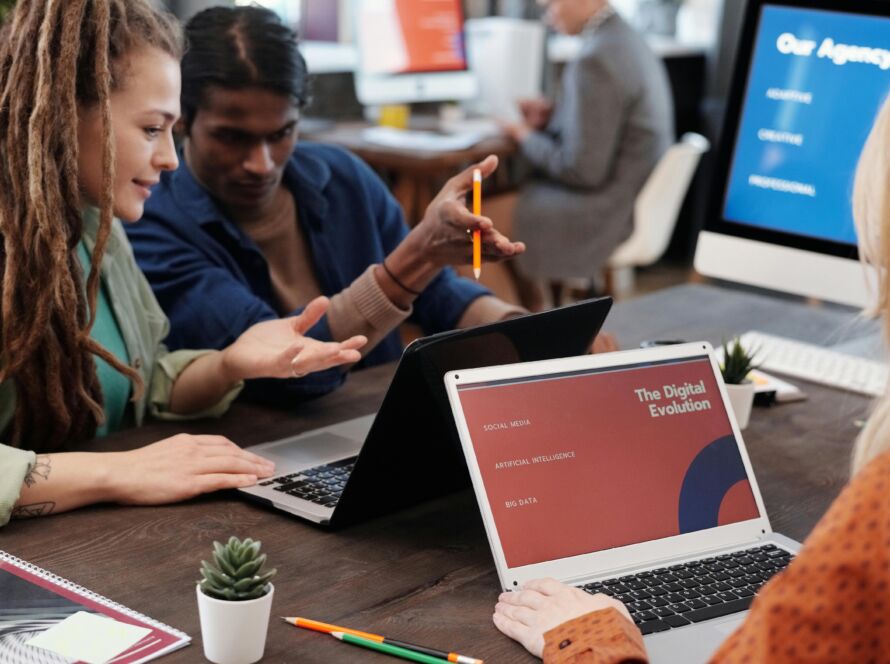 Creative agency team brainstorming ideas in a modern Lagos office, 2025